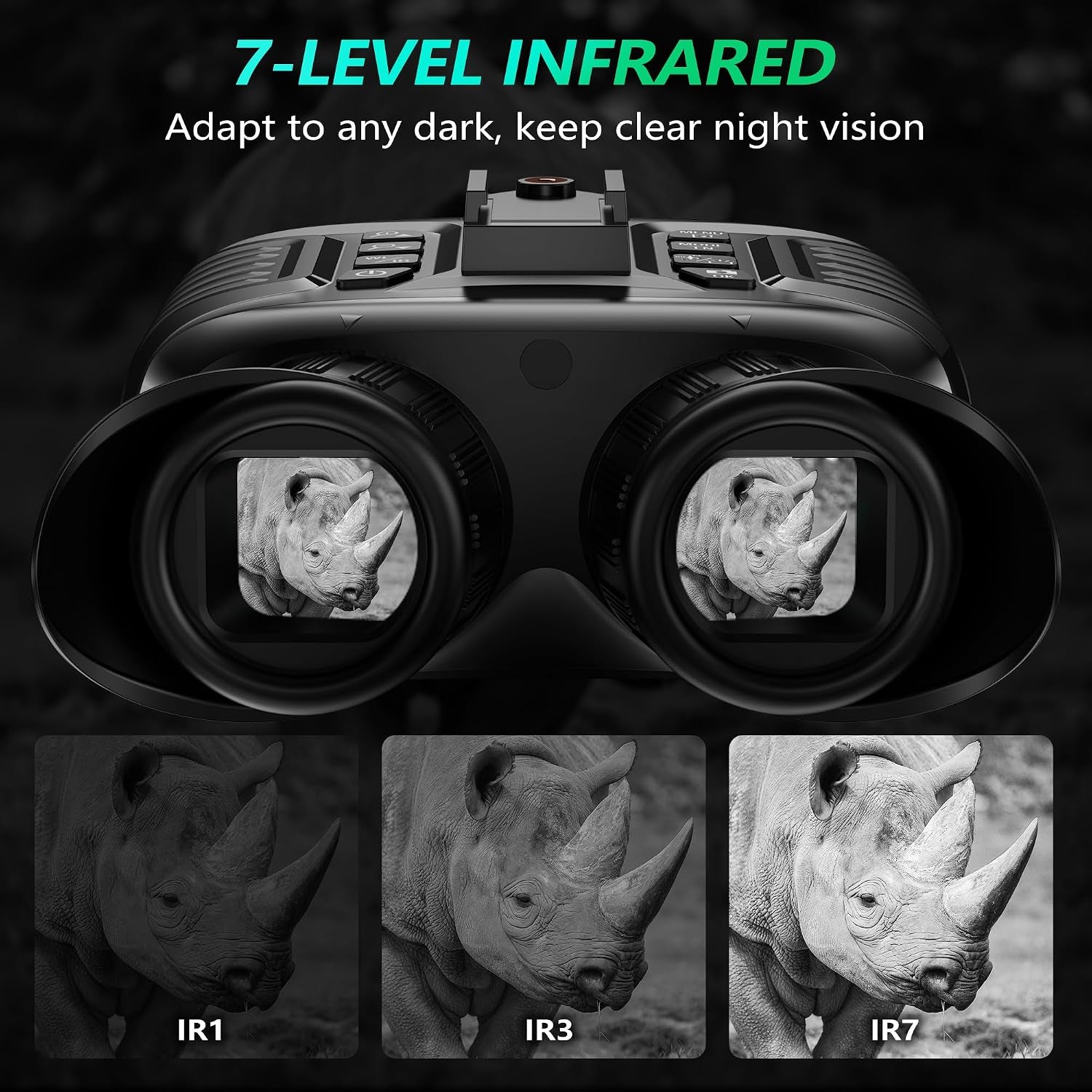 Night Vision Goggles, Upgraded Head-Mounted Night Vision Binoculars with Infrared, Tactical Flashlight, Built-In Compass, Key Backlight, 32GB Card, 8X Digital Zoom | 4500Mah Battery, 3''RGB Display, Starlight CMOS Sensor, 4K Recording, 36MP Photos, 8X Digital Zoom, Backlight, 3 Ways Using