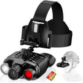 Night Vision Goggles, Upgraded Head-Mounted Night Vision Binoculars with Infrared, Tactical Flashlight, Built-In Compass, Key Backlight, 32GB Card, 8X Digital Zoom | 4500Mah Battery, 3''RGB Display, Starlight CMOS Sensor, 4K Recording, 36MP Photos, 8X Dig