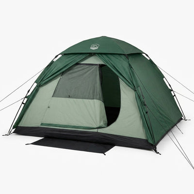 4 Person Camping Tent Built for All Weather, Dual Doors, Waterproof Rainfly, Mesh Ventilation System