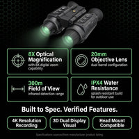 Digital Night Vision Binocular 4K 3D Visual Tactical Night Vision Goggles with Head Mounted Outdoor Infrared Hunting Telescope — Results & Stats