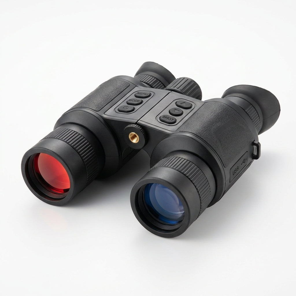 Digital Night Vision Binocular 4K 3D Visual Tactical Night Vision Goggles with Head Mounted Outdoor Infrared Hunting Telescope — Studio Shot