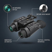 Digital Night Vision Binocular 4K 3D Visual Tactical Night Vision Goggles with Head Mounted Outdoor Infrared Hunting Telescope — infographic