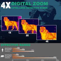 Night Vision Monocular 384X288 (50 Hz) Thermal Imaging Monoculars, 4X Digital Zoom, Detection 3620Yd, 5 Mode, 7H+, No-Shutter Tech Wifi Heat Vision Infrared Imager for Hunting Camping