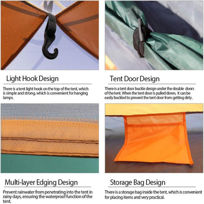2 Person Instant Pop up Lightweight Camping Tent, Outdoor Easy Set up Automatic Family Travel Tent,Portable Backpacking Ultralight Waterproof Windproof Anti-Uv Sun Shelter Tent…