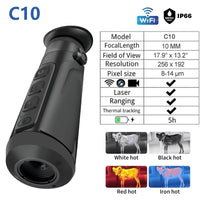 Thermal Monocular Hunting 256X192 50Hz Infrared Thermal Imaging Night Monocular IP66 Photo Video Recording App Connectivity