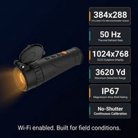 Thermal Imaging Monocular Designed for Night Vision, 384X288 Sensor, 4X Digital Zoom, 3620Yd Detection Range — Results & Stats