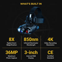 Upgraded Hunting Night Vision Goggles, Head-Mounted Night Vision Binoculars, 8X Digital Zoom, Built-In Compass, Key Backlight — Results & Stats